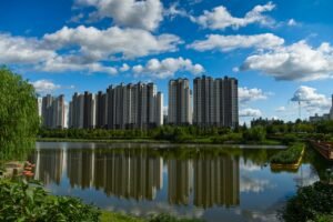 buildings, river, high-rise, skyline, apartments, apartment complex, condominiums, high-rise buildings, reflection, mirroring, city, landscape, reservoir, architecture, real estate, exterior, development, apartment complex, apartment complex, apartment complex, apartment complex, apartment complex